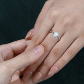4-Prong Moonstone Pear Shaped Commitment Engagement Ring For Women
